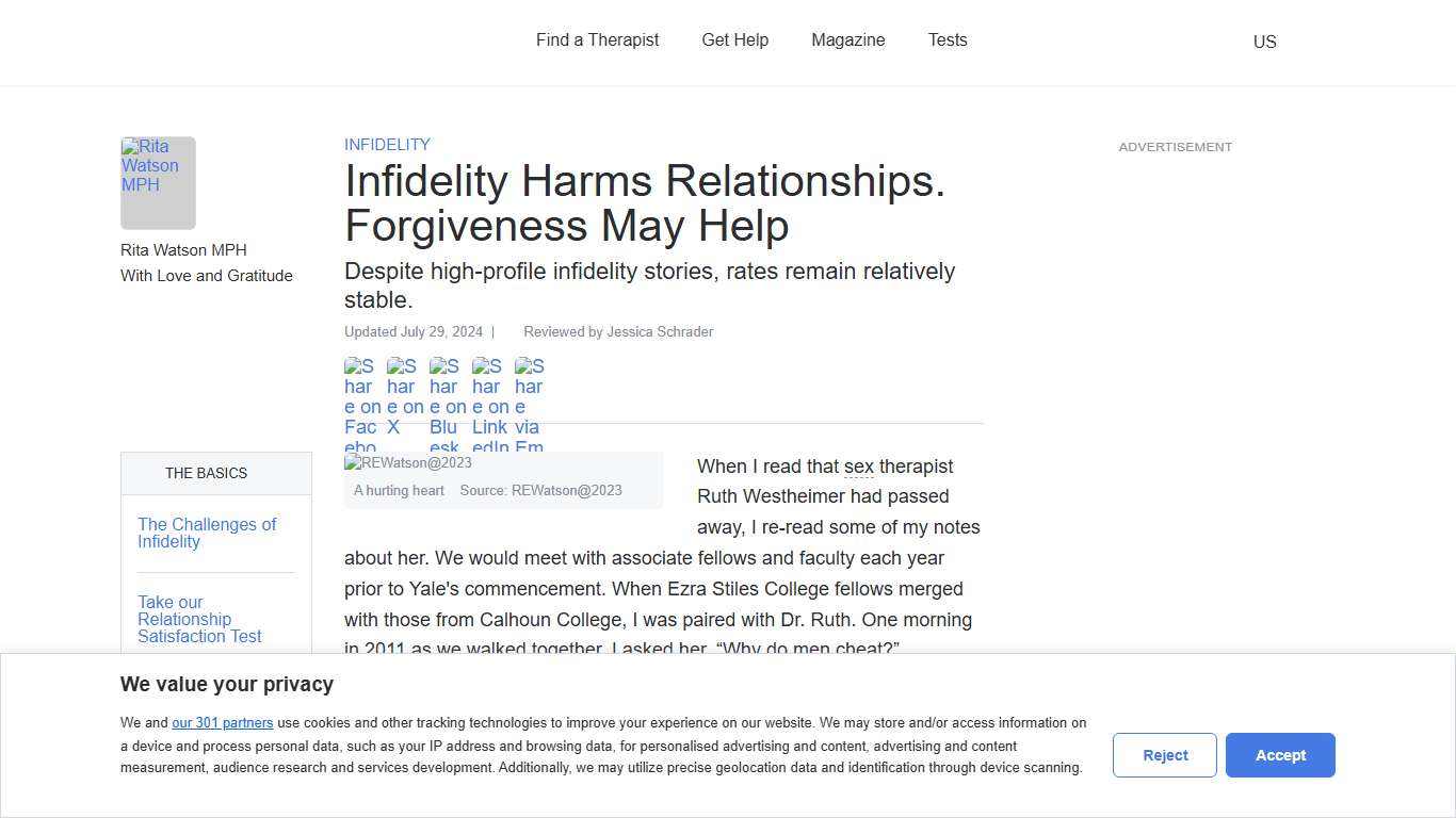 Infidelity Harms Relationships. Forgiveness May Help Psychology Today